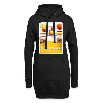 Basketteur Basketteur Basket Dunking Sport Vintage - Sweat-shirt à capuche long Femme - noir - Devant