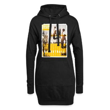 Basketball Basketballspieler Dunking Sport Spieler - Hoodie-Kleid - Schwarz - Vorne