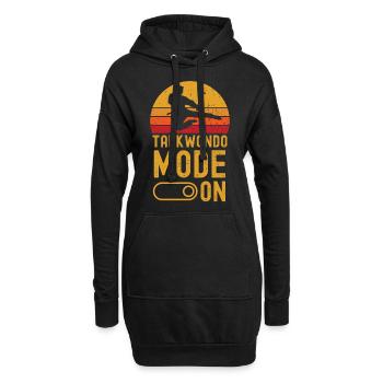 Taekwondo Mode on retro vintage - Hoodie-Kleid - Schwarz - Vorne