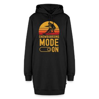 Snowboarding Mode on retro vintage - Hoodie-Kleid - Schwarz - Vorne
