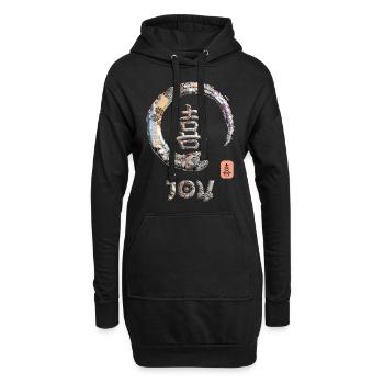 Joy Symbole de mot Kanji japonais Enso Circle 1 - Sweat-shirt à capuche long Femme - noir - Devant