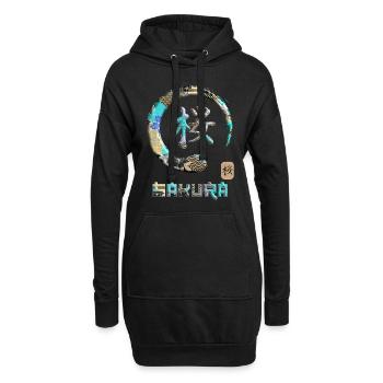 Sakura Symbole de mot japonais Kanji Enso Circle 20 - Sweat-shirt à capuche long Femme - noir - Devant