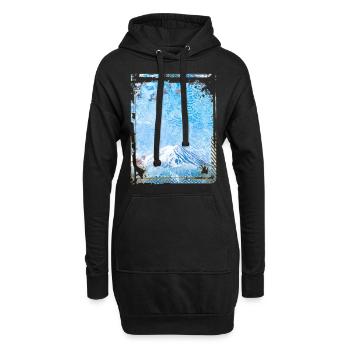 Japan Mount Fuji Kirschblüte Sakura Collage - Hoodie-Kleid - Schwarz - Vorne