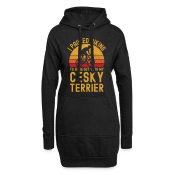 Radfahren und Cesky-Terrier - Hoodie-Kleid - Schwarz - Vorne