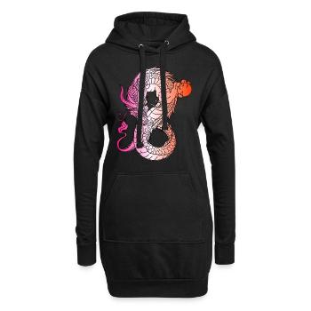 Dragon Japonais Vintage Demon Retro 103 - Sweat-shirt à capuche long Femme - noir - Devant