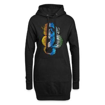 Dragon Japonais Vintage Demon Retro 102 - Sweat-shirt à capuche long Femme - noir - Devant