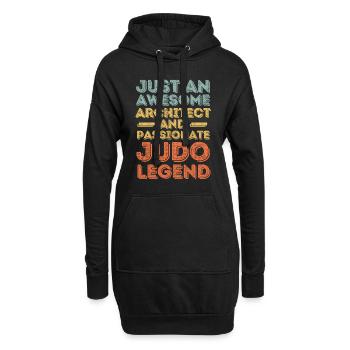 Architekt Judo retro - Hoodie-Kleid - Schwarz - Vorne