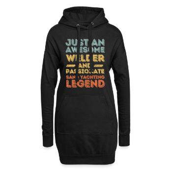 Schweißer Strandsegeln retro - Hoodie-Kleid - Schwarz - Vorne