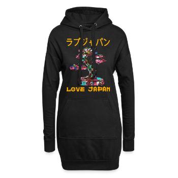 Bonsaï Japonais Zen Jardin Symbole Kanji Amour - Sweat-shirt à capuche long Femme - noir - Devant