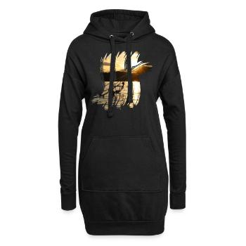 Carp Brush Stroke Karpfenangeln Natur - Hoodie-Kleid - Schwarz - Vorne