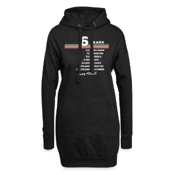 6ème Anniversaire Vintage 6 ans Rétro 72 Mois - Sweat-shirt à capuche long Femme - noir - Devant