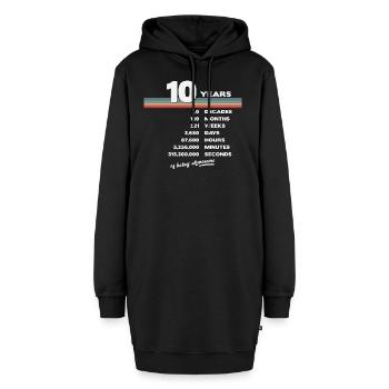 10. Geburtstag Vintage 10 Jahre alt Retro 120 - Hoodie-Kleid - Schwarz - Vorne