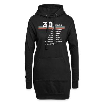 30. Geburtstag Vintage 30 Jahre alt Retro 360 - Hoodie-Kleid - Schwarz - Vorne