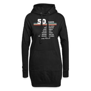 50. Geburtstag Vintage 50 Jahre alt Retro 600 - Hoodie-Kleid - Schwarz - Vorne