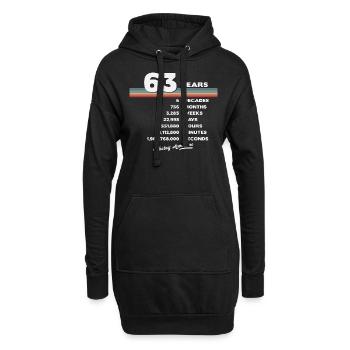 63ème Anniversaire Millésime 63 ans Rétro 756 - Sweat-shirt à capuche long Femme - noir - Devant