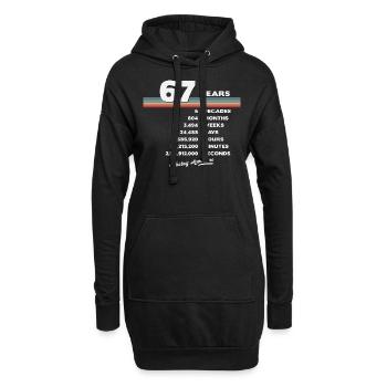 67ème Anniversaire Millésime 67 ans Rétro 804 - Sweat-shirt à capuche long Femme - noir - Devant
