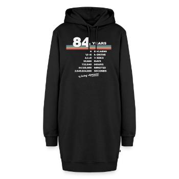 84ème Anniversaire Millésime 84 ans Rétro 1008 - Sweat-shirt à capuche long Femme - noir - Devant