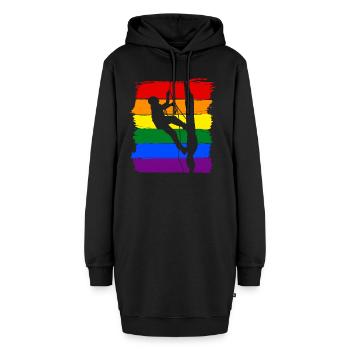 Klettern LGBT Pride - Hoodie-Kleid - Schwarz - Vorne