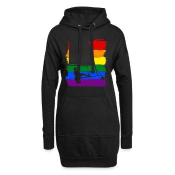 Yachting LGBT Pride - Sweat-shirt à capuche long Femme - noir - Devant
