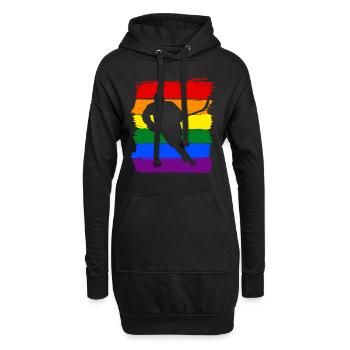 Fierté LGBT de hockey sur glace - Sweat-shirt à capuche long Femme - noir - Devant