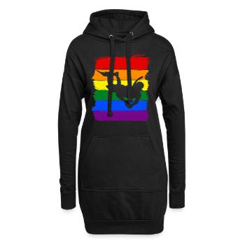 Schnorcheln LGBT Pride - Hoodie-Kleid - Schwarz - Vorne