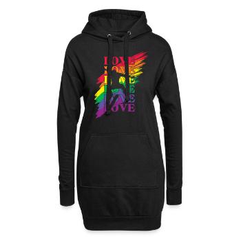 Skater LGBT Pride - Sweat-shirt à capuche long Femme - noir - Devant