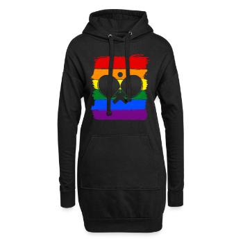 Tischtennis LGBT Pride - Hoodie-Kleid - Schwarz - Vorne