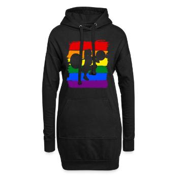 Frauen Gewichtheben LGBT - Hoodie-Kleid - Schwarz - Vorne