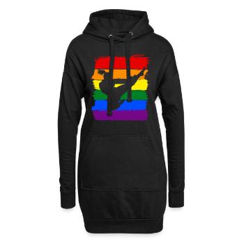 Frauen Taekwondo LGBT - Hoodie-Kleid - Schwarz - Vorne