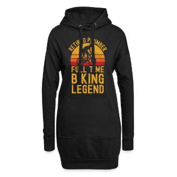 Légende du vélo plombier à la retraite - Sweat-shirt à capuche long Femme - noir - Devant
