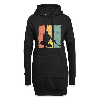 Eisstockschießen retro - Hoodie-Kleid - Schwarz - Vorne
