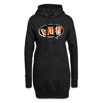Drôle WTF What the fuck gift - Sweat-shirt à capuche long Femme - noir - Devant