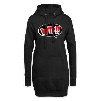 Drôle WTF What the fuck gift - Sweat-shirt à capuche long Femme - noir - Devant