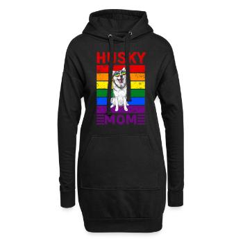 Husky Mom LGBTQ - Hoodie-Kleid - Schwarz - Vorne