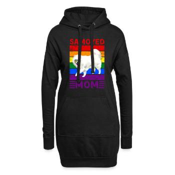 Maman Samoyède LGBTQ - Sweat-shirt à capuche long Femme - noir - Devant
