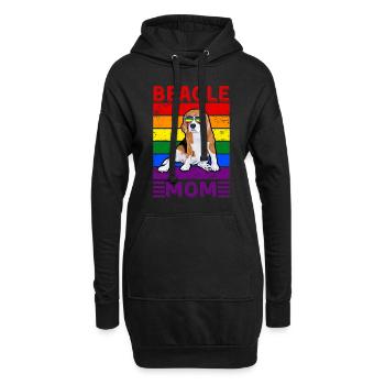 Beagle Maman LGBTQ - Sweat-shirt à capuche long Femme - noir - Devant