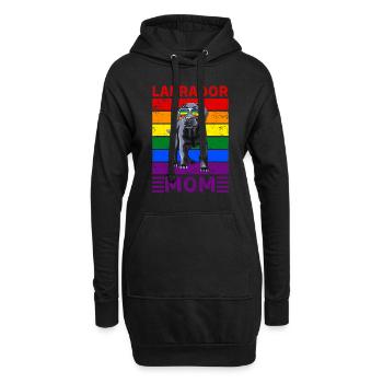 Labrador Mama LGBTQ - Hoodie-Kleid - Schwarz - Vorne