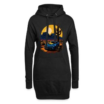 Muscle Car dans le désert - Sweat-shirt à capuche long Femme - noir - Devant