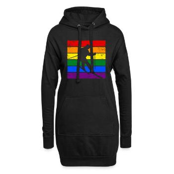 Skifahren LGBTQ - Hoodie-Kleid - Schwarz - Vorne