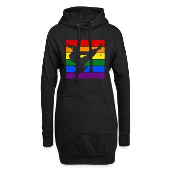 Frauen Taekwondo LGBTQ - Hoodie-Kleid - Schwarz - Vorne