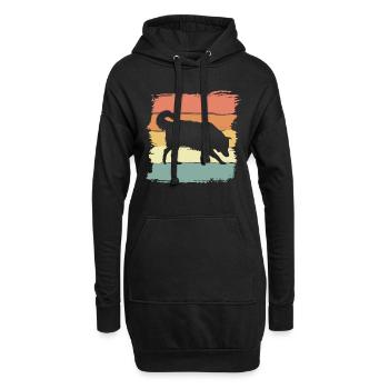 Border-Collie Retro - Hoodie-Kleid - Schwarz - Vorne