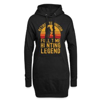 Légende de la chasse technicienne à la retraite - Sweat-shirt à capuche long Femme - noir - Devant