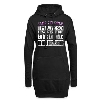I hug people I hate so I know how big to dig the h - Hoodie-Kleid - Schwarz - Vorne