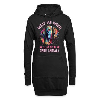 Weimaraner Amateurs d’art coloré de Weimaraner - Sweat-shirt à capuche long Femme - noir - Devant