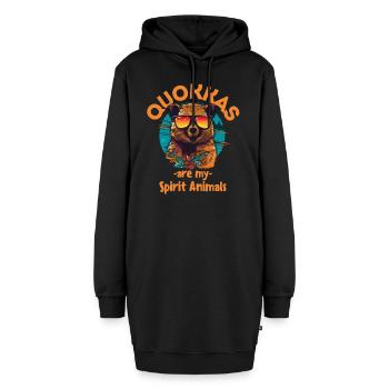Quokka riant avec des lunettes de soleil - Sweat-shirt à capuche long Femme - noir - Devant