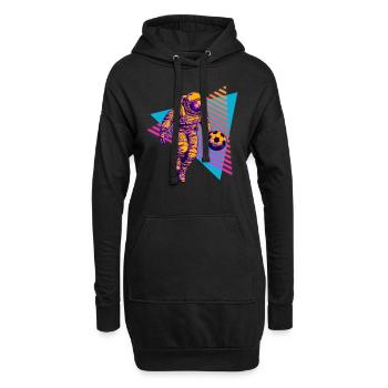Astronaute de football 80s 90s - Sweat-shirt à capuche long Femme - noir - Devant