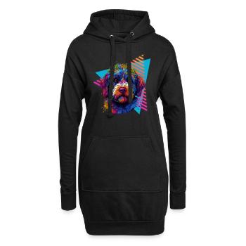 Lagotto Romagnolo style années 80 - Sweat-shirt à capuche long Femme - noir - Devant