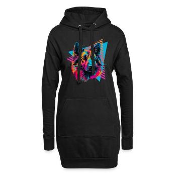 Tervueren style années 80 - Sweat-shirt à capuche long Femme - noir - Devant