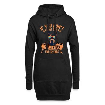 Dobermann mit sonnenbrille - Hoodie-Kleid - Schwarz - Vorne