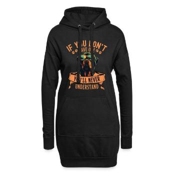 Rottweiler mit sonnenbrille - Hoodie-Kleid - Schwarz - Vorne